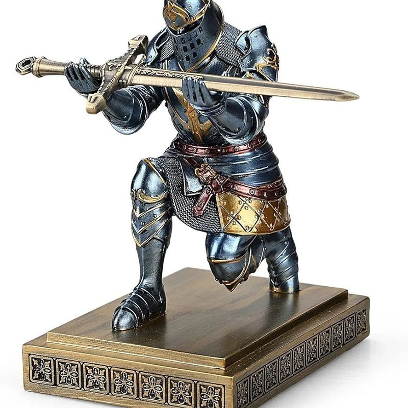 Home Decor Medieval - Figuras Decorativas de Resina de Caballero