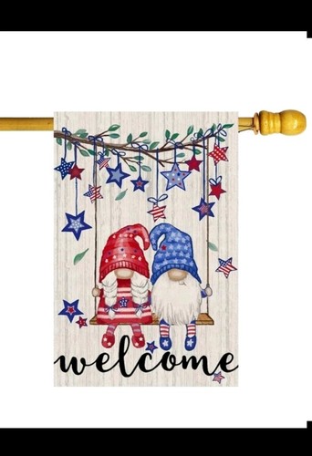 Home Decor Usa - Gnomos patrióticos en columpio con diseño