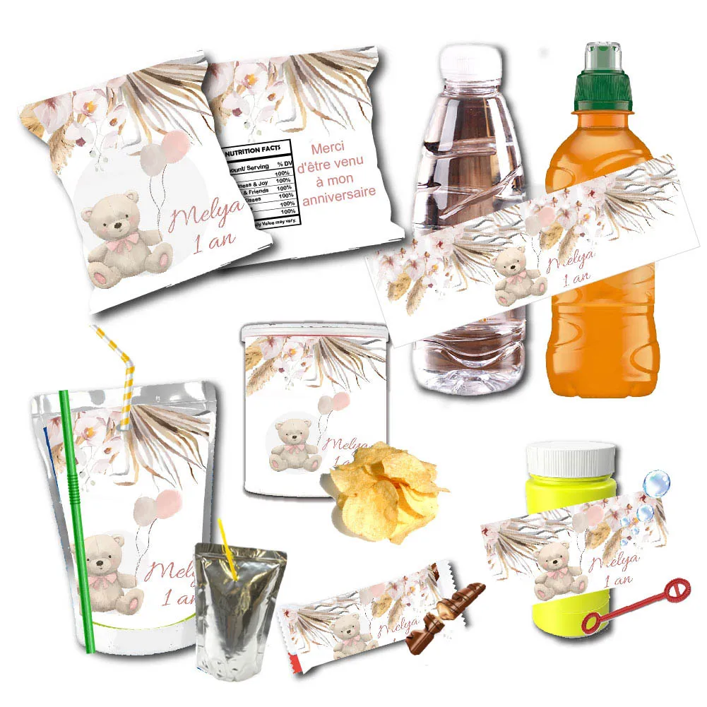 Pampas Grass Decor - Pegatinas Impermeables Personalizadas con Tema de