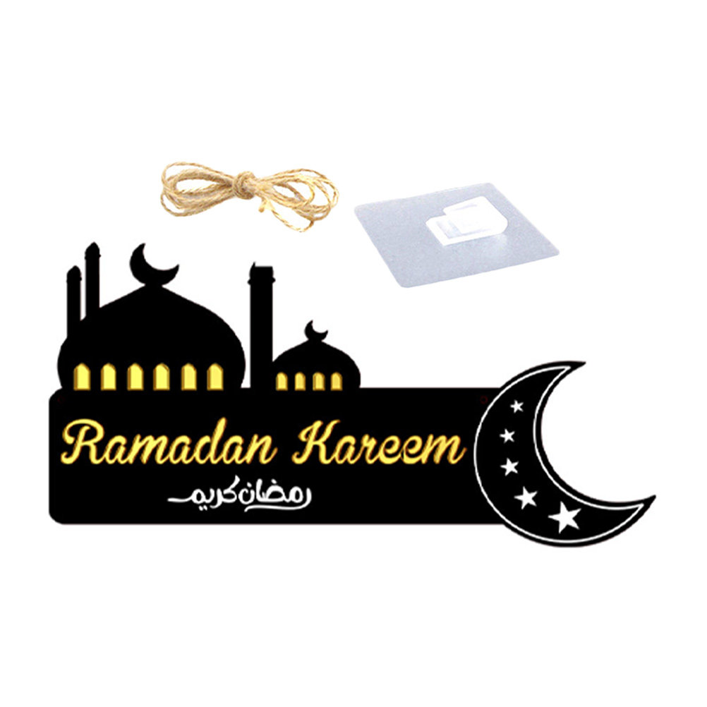Home Decor Ramadan - Placa Colgante de Madera para Eid