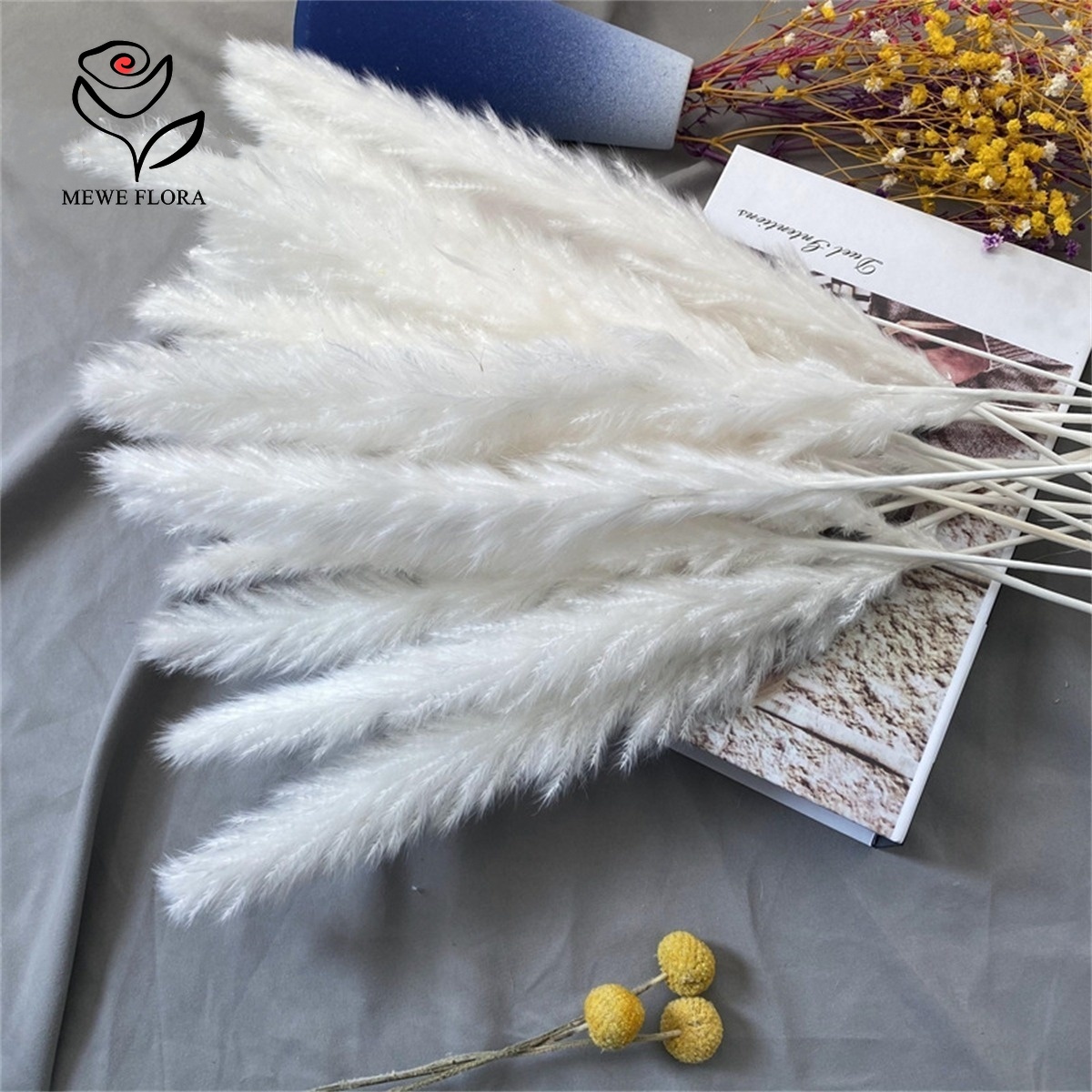 Pampas Grass Decor - 18 Tallos de Flores Secas Naturales,