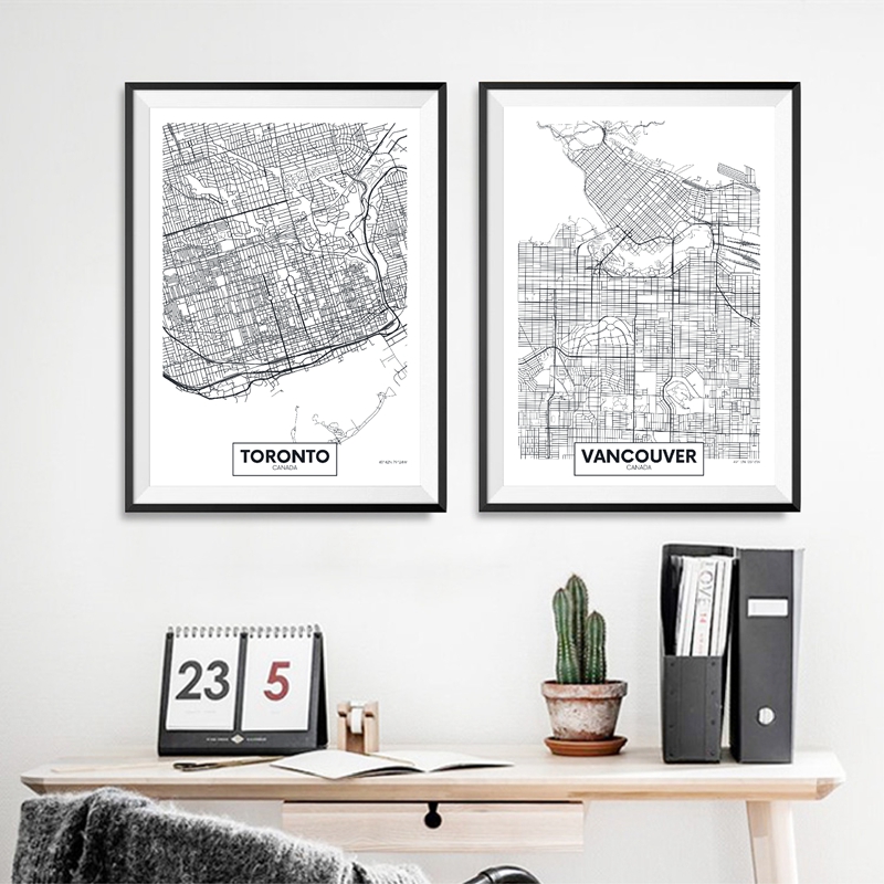 Home Decor Vancouver - Carteles e impresiones de mapa de