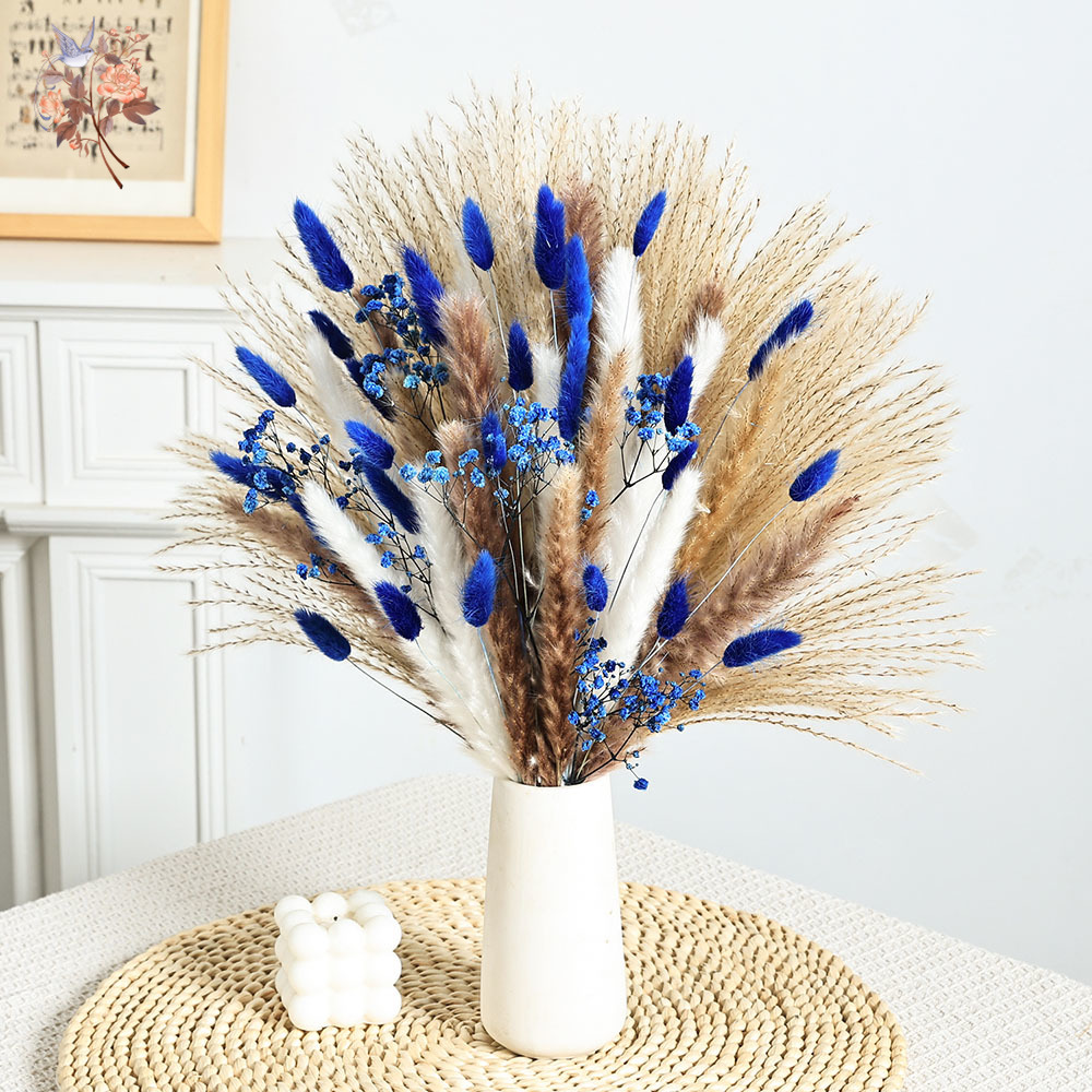Cola de conejo esponjosa azul  - Pampas Grass Decor reseña y precio