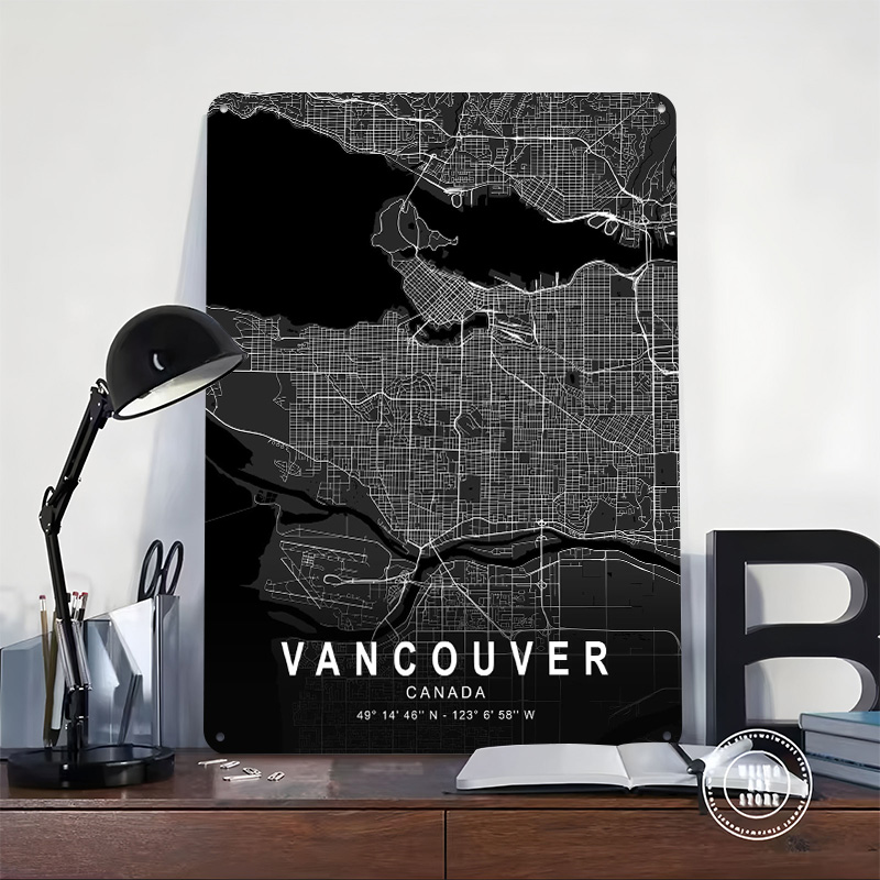 Mapa de Vancouver Oscuro, Impr - Home Decor Vancouver reseña y precio