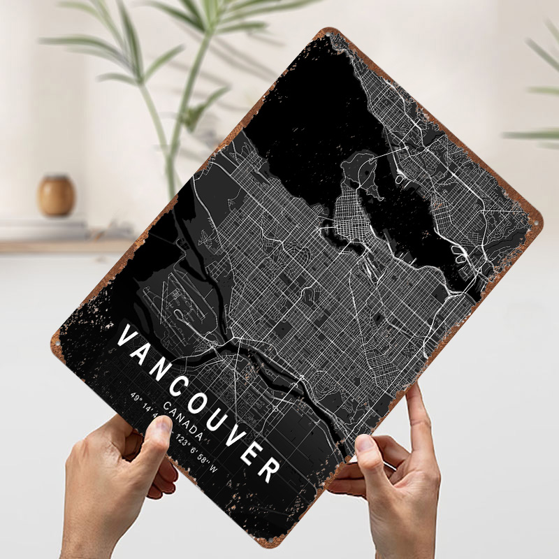 Mapa de Vancouver Oscuro, Impr - Home Decor Vancouver reseña y precio