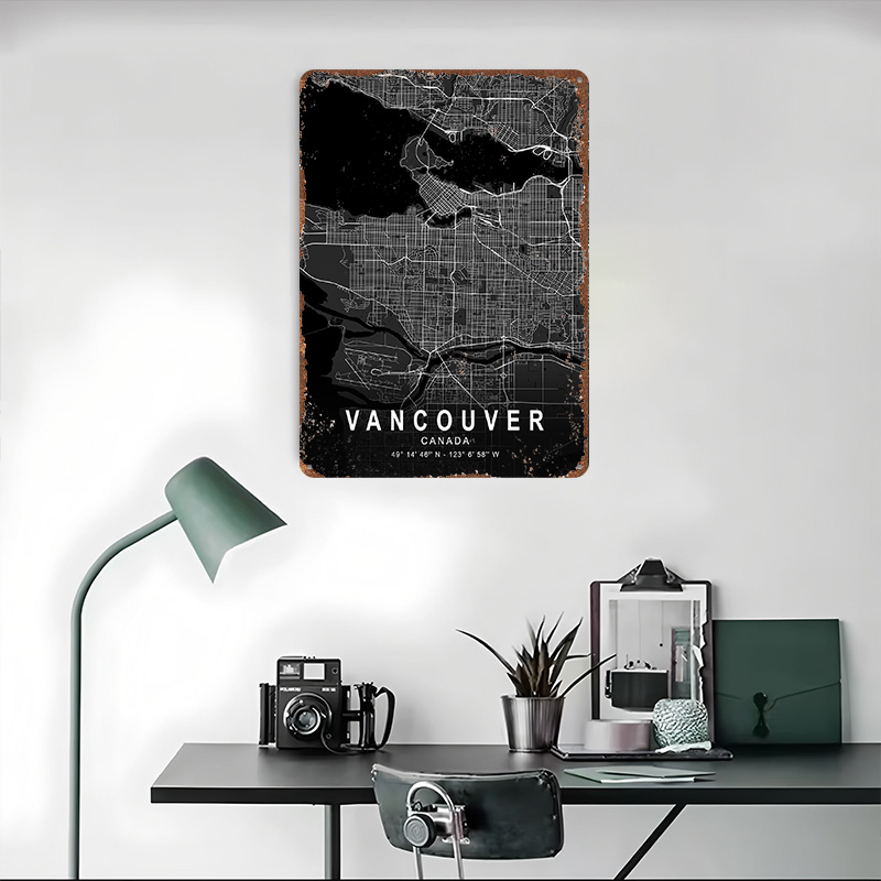 Mapa de Vancouver Oscuro, Impr - Home Decor Vancouver reseña y precio