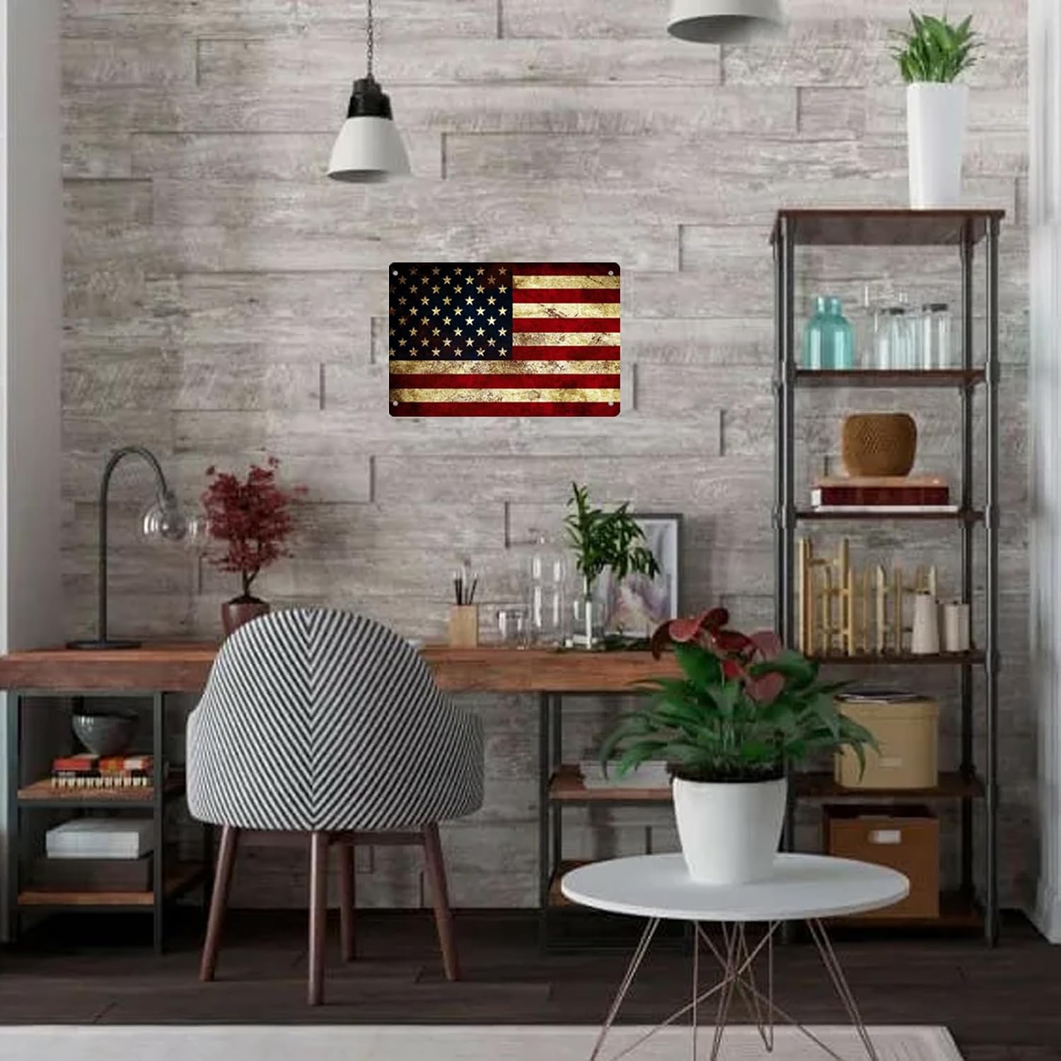 Placa de metal vintage con dis - Home Decor Usa reseña y precio