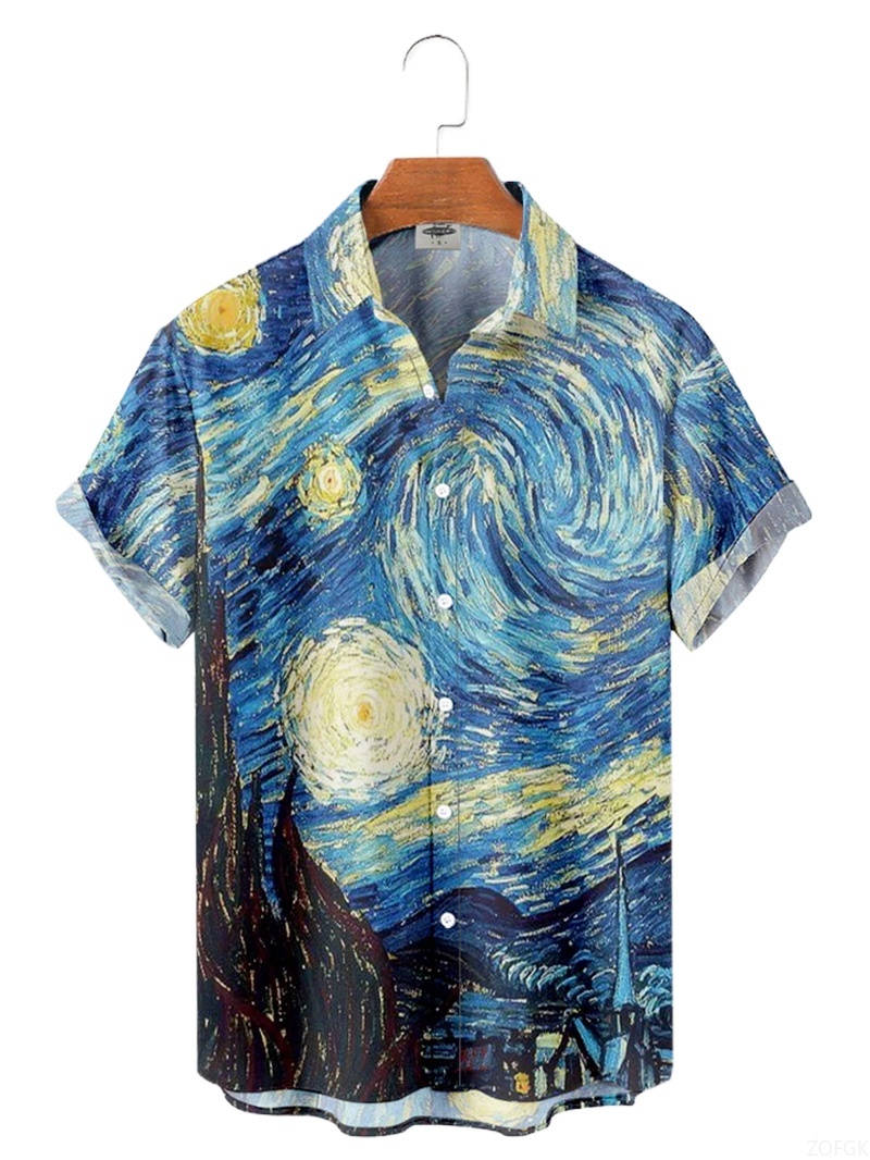 Camisas de hombre con arte geo - Abstract Oil Painting reseña y precio