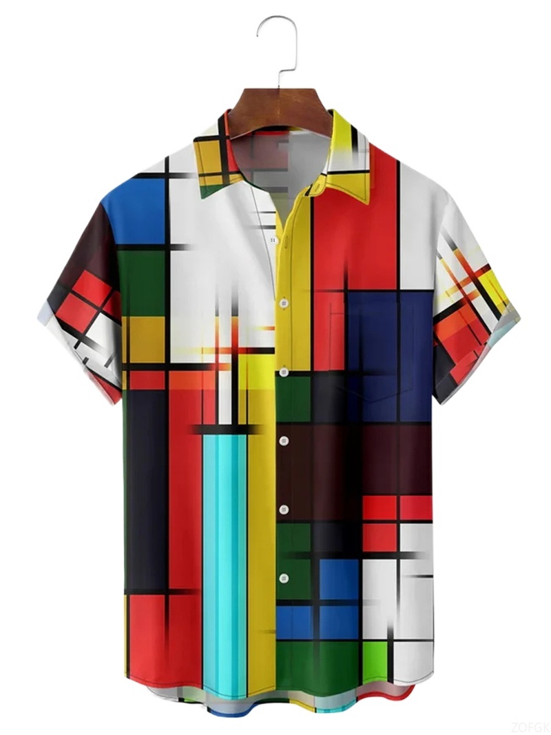 Camisas de hombre con arte geo - Abstract Oil Painting reseña y precio