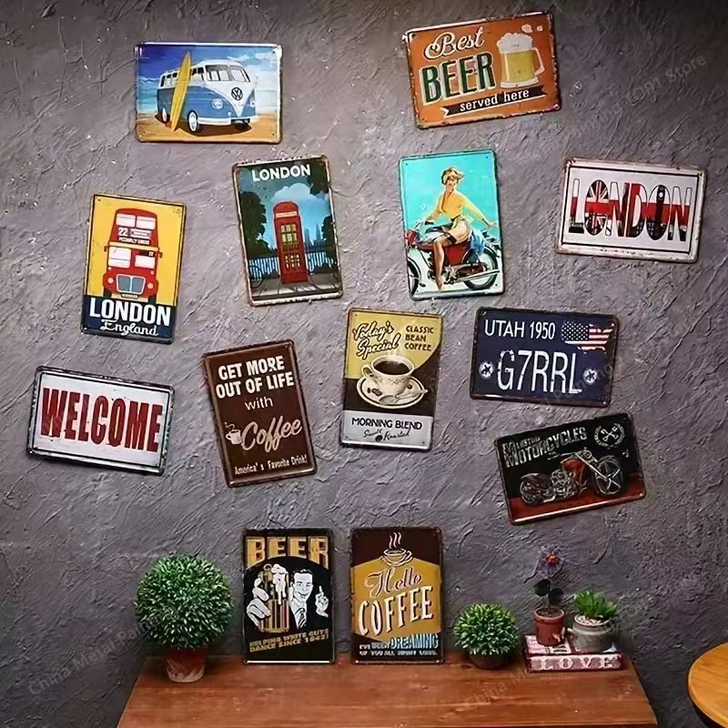 Letreros Metálicos Vintage, Pó - Home Decor Usa reseña y precio