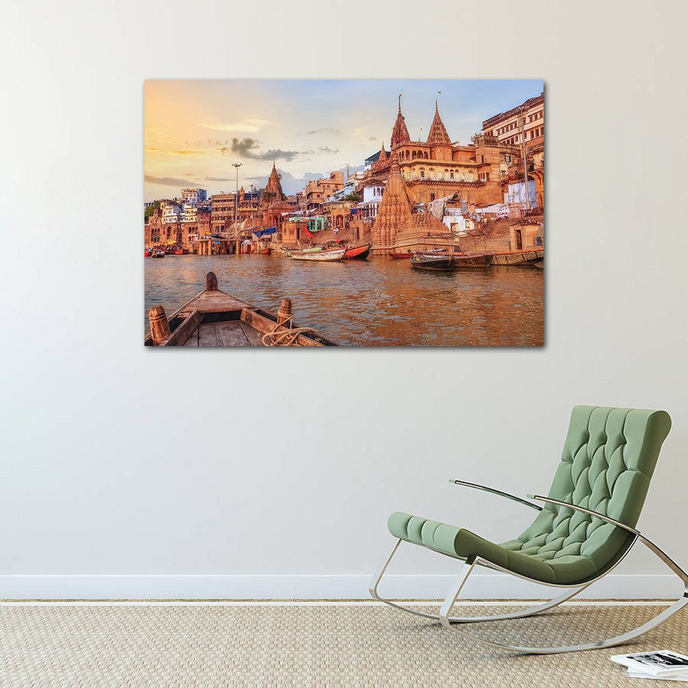 Póster del paisaje urbano del  - Home Decor Varanasi reseña y precio