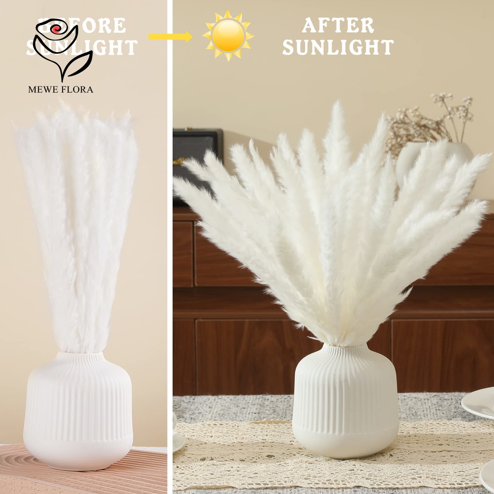 18 Tallos de Flores Secas Natu - Pampas Grass Decor reseña y precio