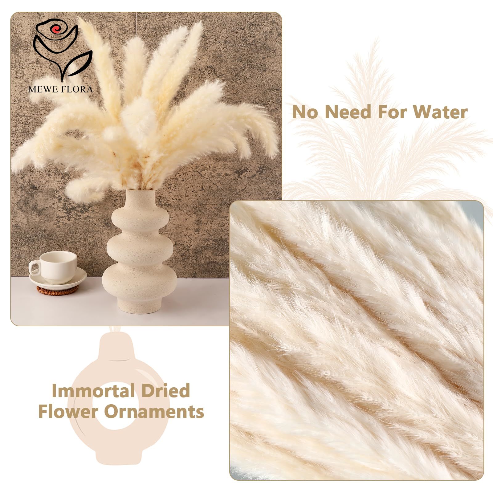 18 Tallos de Flores Secas Natu - Pampas Grass Decor reseña y precio