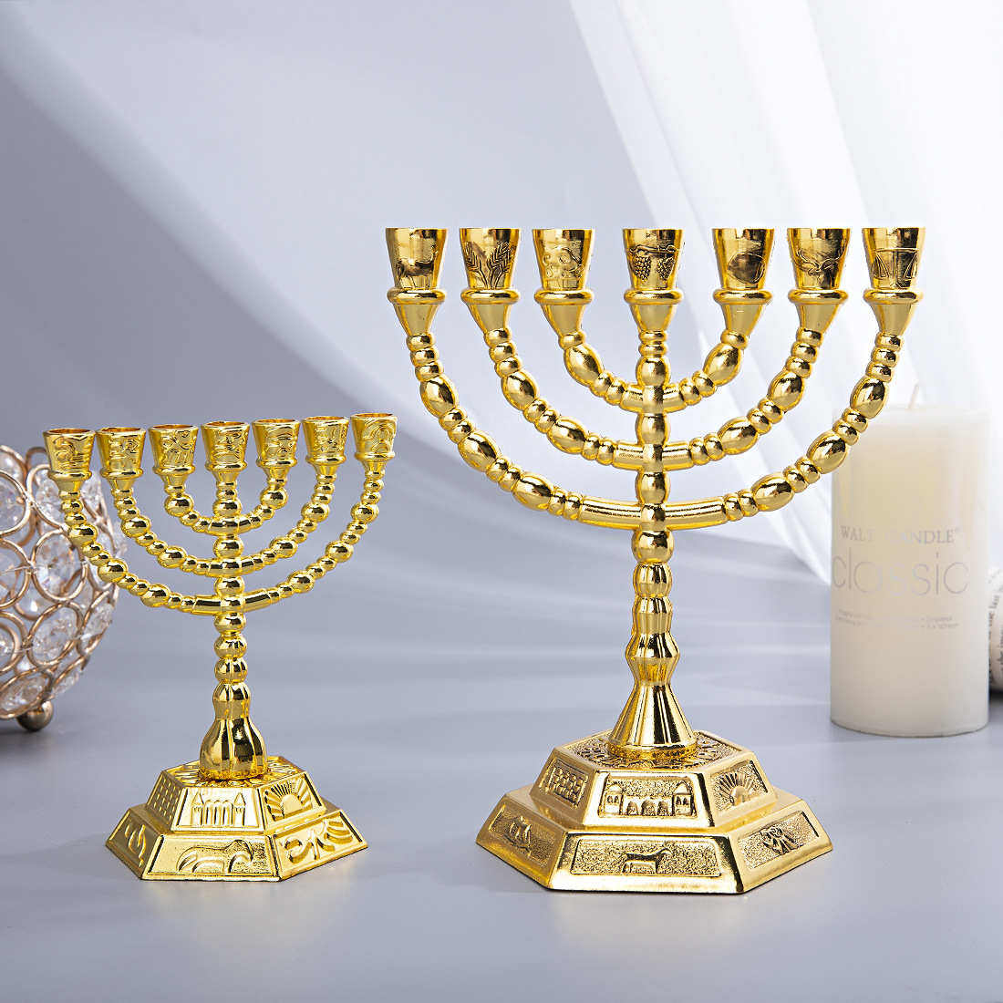 Menorah de 7 ramas, decoración - Home Decor Inspo reseña y precio