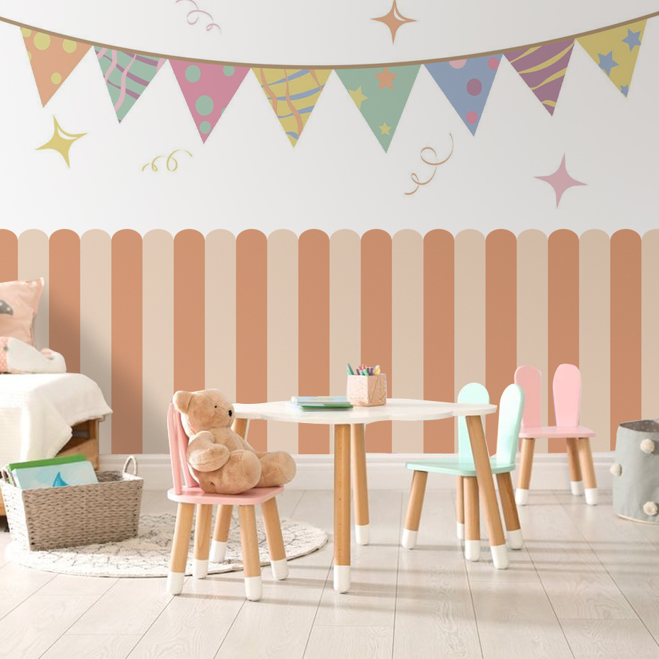 Papel tapiz de arco de rayas v - Home Decor Game reseña y precio